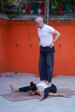 Alan leading deep into Kurmasana (Tortoise Pose) in Ashtanga Yoga (Intermediate Series - Nadi Shodhana).